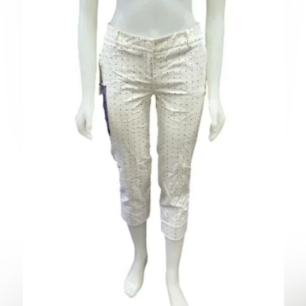 Dalia NWT Pants Cropped White/Black Polka Dot Size 4